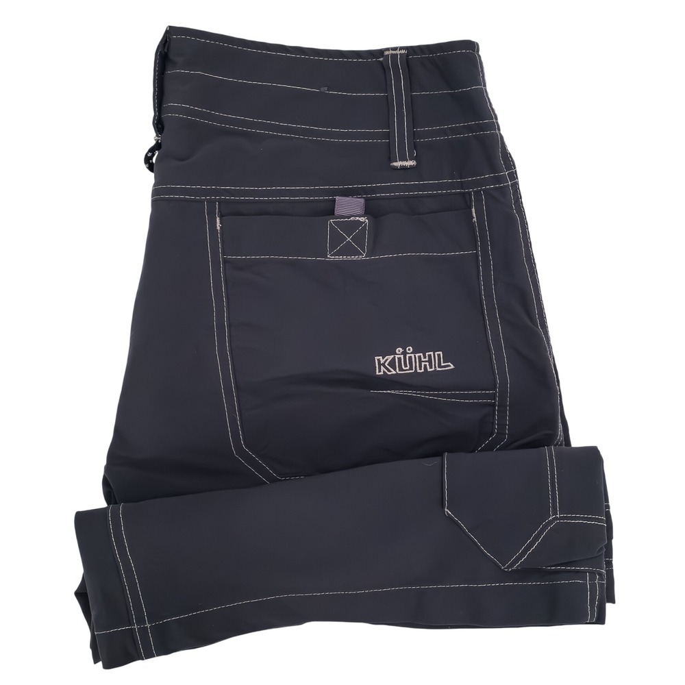 Kuhl Cargo Shorts Men 30 Charcoal Greay Contrast Stitch Stretch Nylon Spandex
